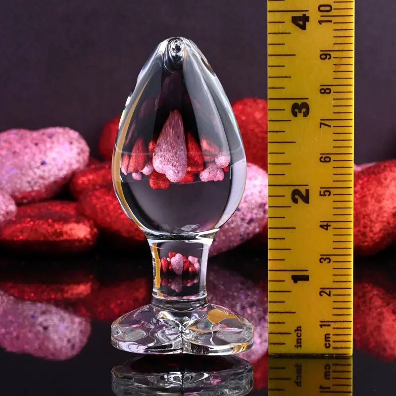 Adam & Eve Red Heart Shaped Gem Glass Large Butt Plug - My Temptations Sex Toys