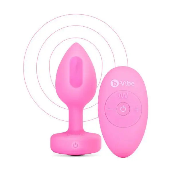 b-Vibe Remote Control Vibrating Jewelled Heart Butt Plug S/M