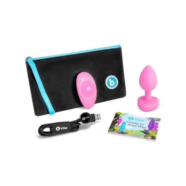 b-Vibe Remote Control Vibrating Jewelled Heart Butt Plug S/M