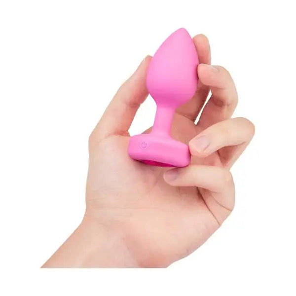 b-Vibe Remote Control Vibrating Jewelled Heart Butt Plug S/M