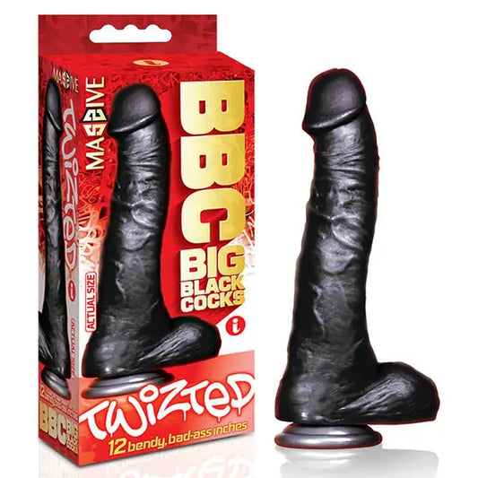 BBC Big Black Cocks - Twizted 12" Black Dildo