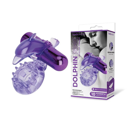 Bodywand Rechargeable Dolphin Ring with Clit Ticklers - My Temptations Sex Toys Online