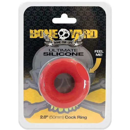 Boneyard Ultimate Silicone Red Cock Ring - Male Sex Toys