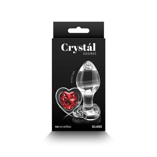 Crystal Desires Medium Butt Plug with Red Heart Gem Base