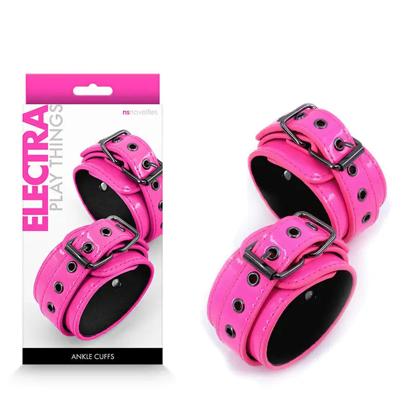 Electra Ankle Cuffs - Pink - Bondage and Fetish Gear Online