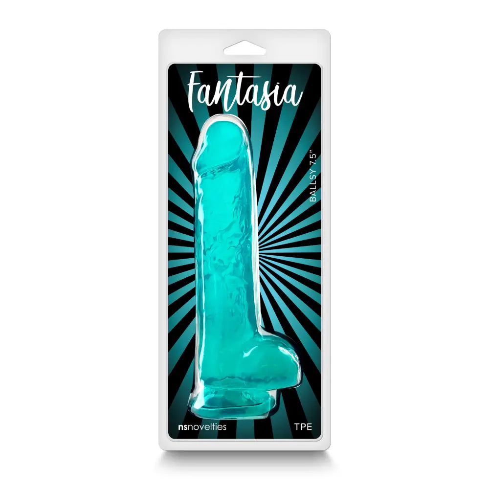 Fantasia Ballsy 7.5in Dildo - Teal