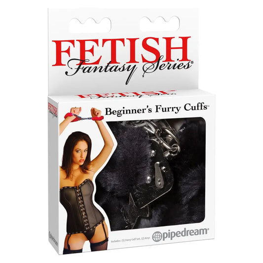 Beginner's Furry Cuffs - Black - My Temptations Adult Store