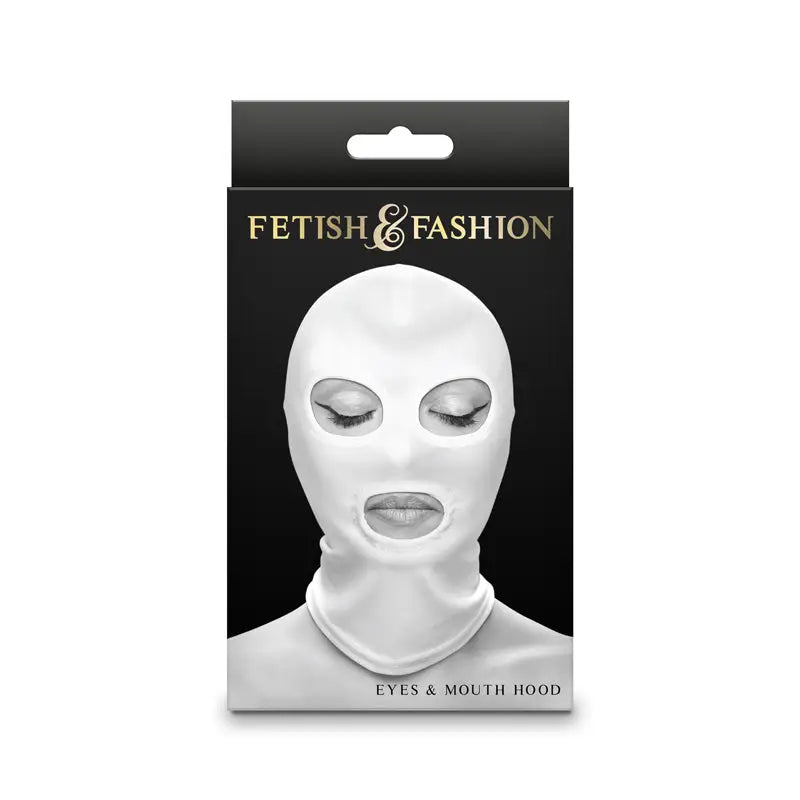 Fetish & Fashion Eyes & Mouth Hood - White - Bondage Hood Online