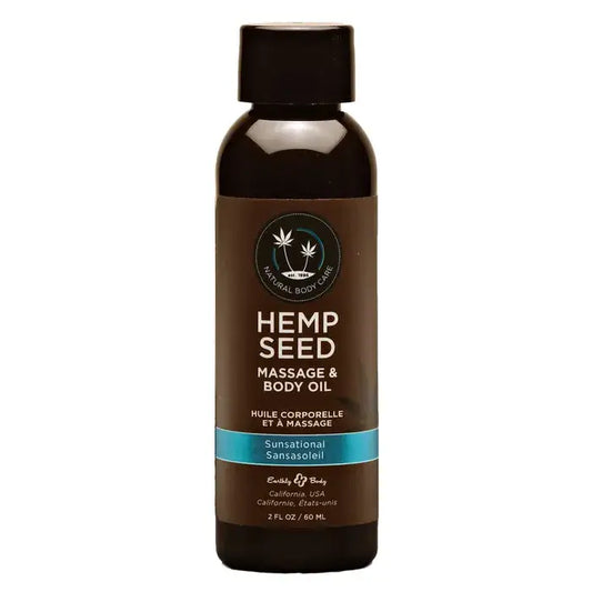 Hemp Seed Massage &amp; Body Oil Sunsational (Italian Bergamot, Juniper Berries &amp; White Wood) Scented - 59 ml