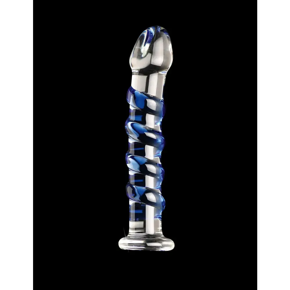 Icicles No 5 Sapphire Spiral Glass Dildo 7 Inch