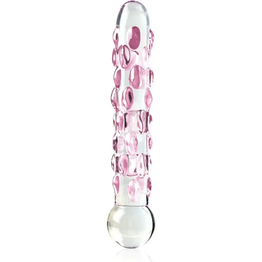 Icicles No. 7 - Clear - Pink Textured Glass Dlido