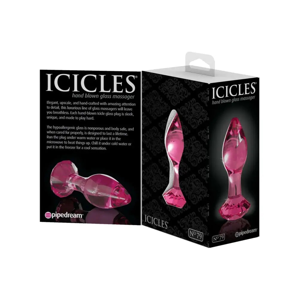 Icicles No 79 Pink Jewel Glass Butt Plug