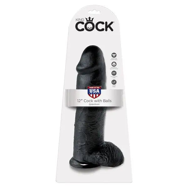 King Cock - 12 in. Cock With Balls Black