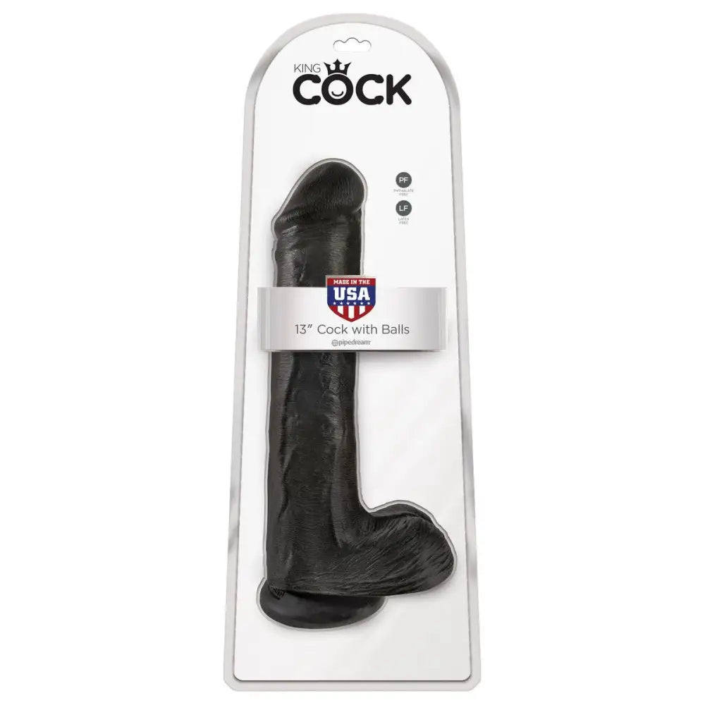 King Cock 13 in. Cock with Balls Black