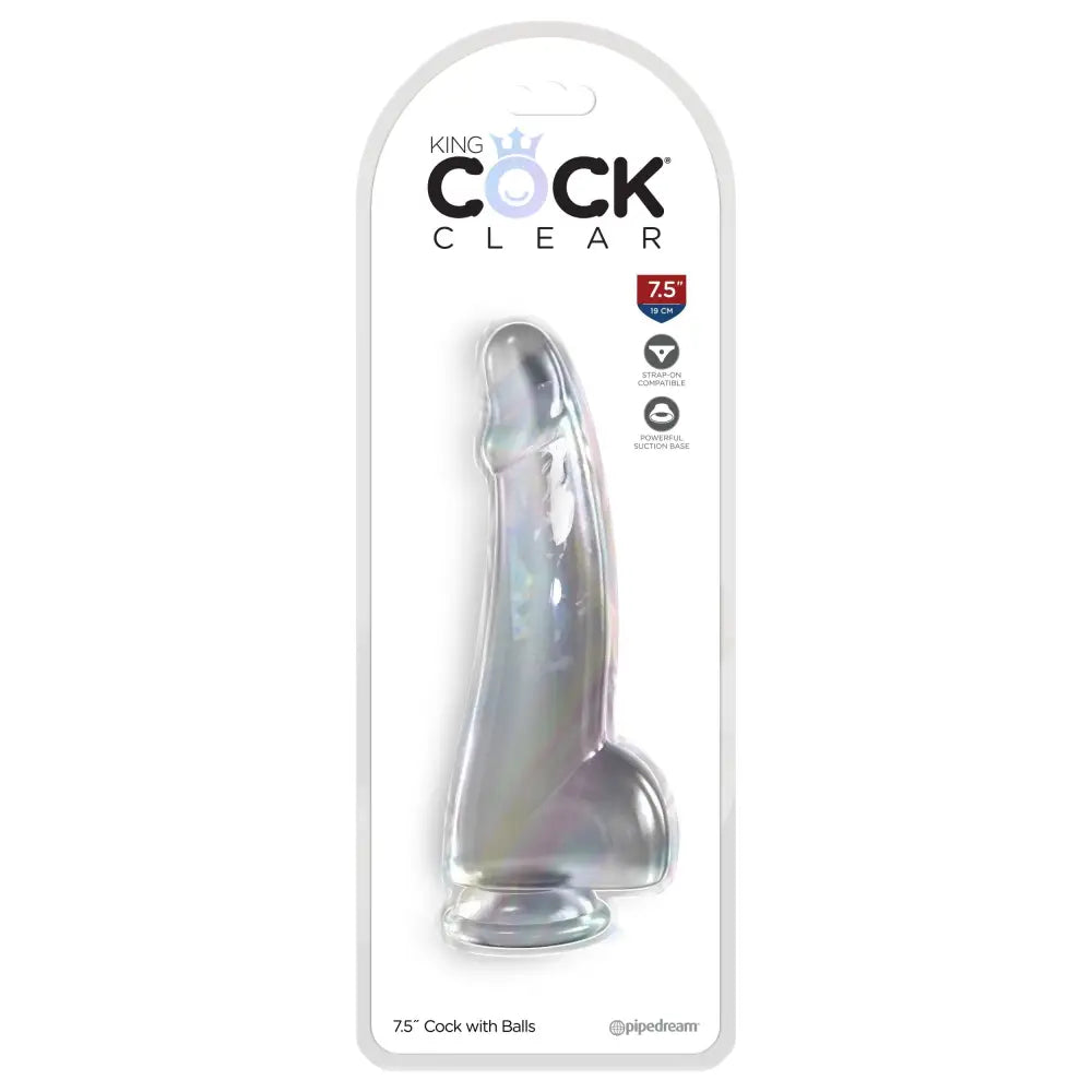 King Cock  7.5" Smooth Cock with Balls - My Temptations Sex Toys