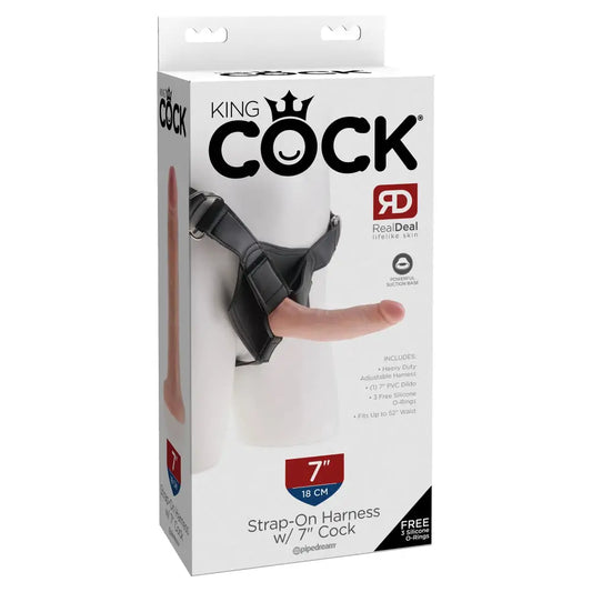 King Cock Strap-On Harness With 7" Cock - My Temptations Australia