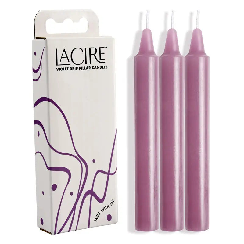 LaCire Drip Pillar Candles - Violet - My Temptations Adult Store