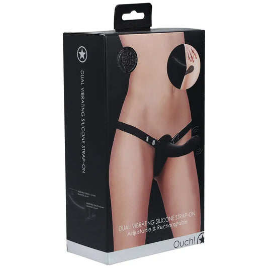 OUCH! Dual Vibrating Silicone Strap-On - My Temptations Online Adult Store Australia