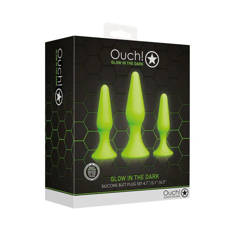 OUCH! Glow In The Dark Butt Plug Set