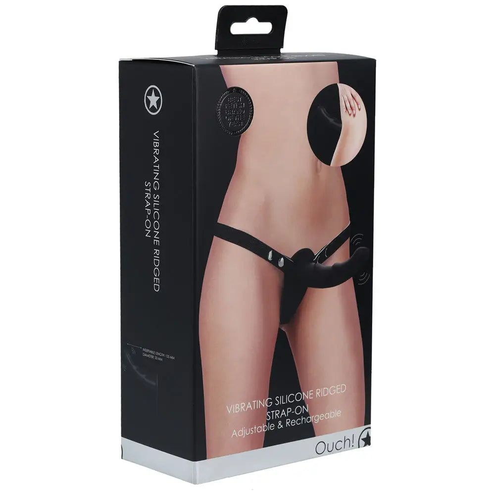 OUCH! Vibrating Silicone Ridged Strap-On