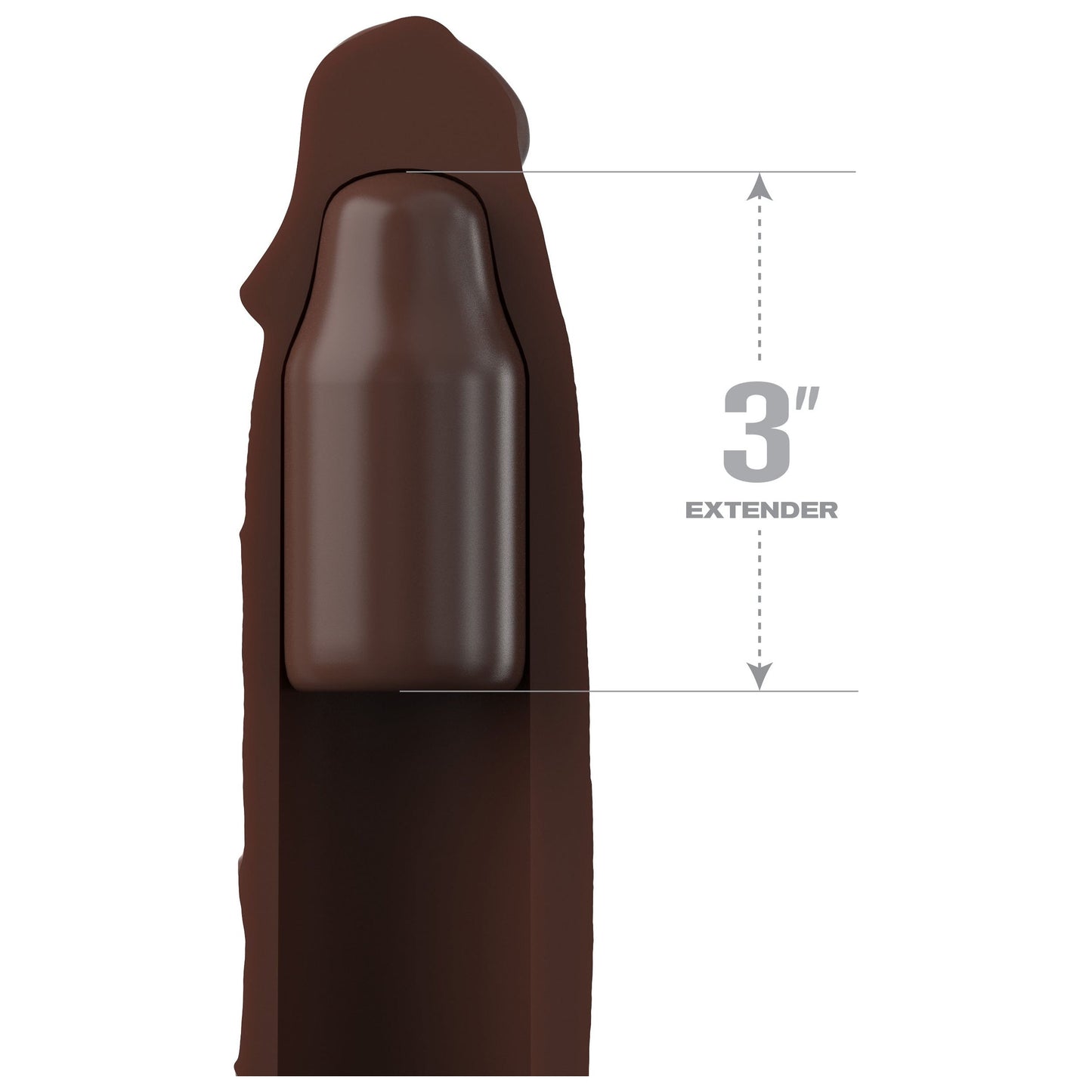 Fantasy X-Tensions Elite 3" Silicone Extension - Brown - My Temptations Adult Store