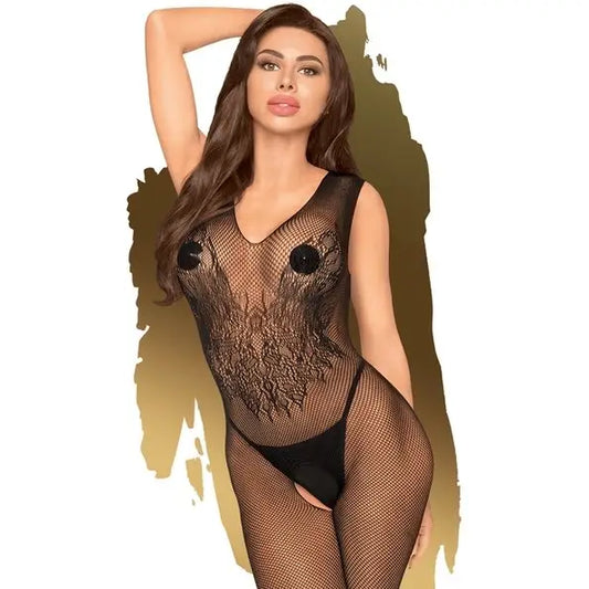 Embroidered Fishnet Bodystocking, Crotchless Body Stockings My Temptations 