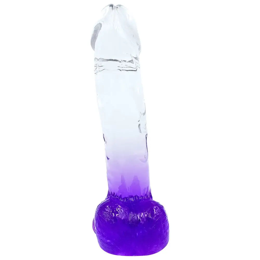 Playful Riders 8in Cock with Balls Purple