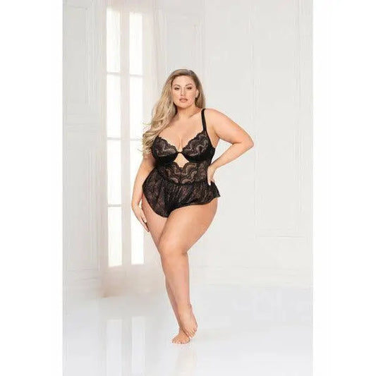 Plus Size Radiance Floral Lace Romper