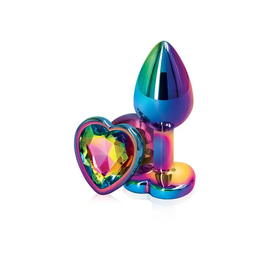 Rear Assets Multi Coloured Small Metal Butt Plug