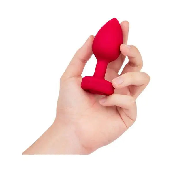 Remote Control Vibrating Jewelled Heart Butt Plug M/L