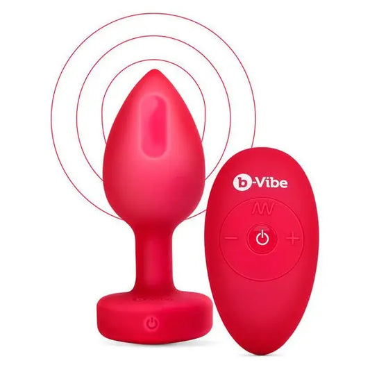 Remote Control Vibrating Jewelled Heart Butt Plug M/L