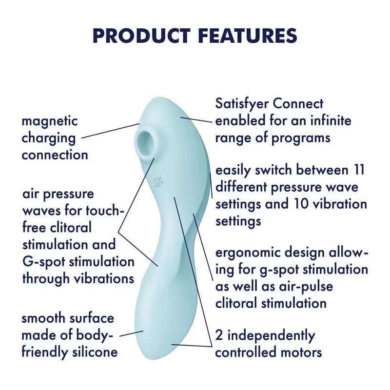 Satisfyer Curvy Trinity 5 - Blue - Sex Toys For Her