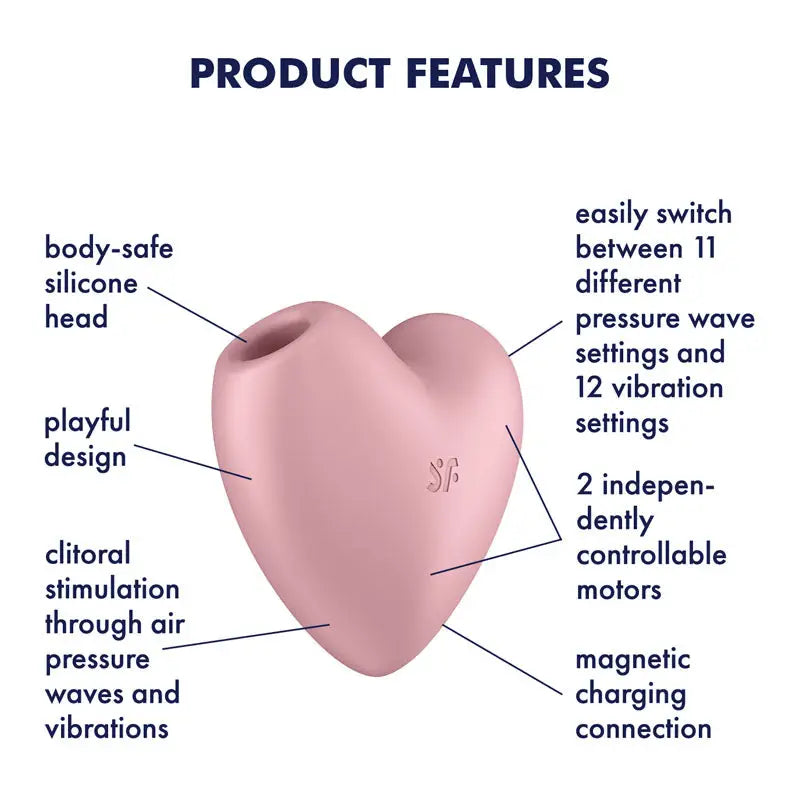 Satisfyer Cutie Heart Air Pulsation Stimulator - Light Red