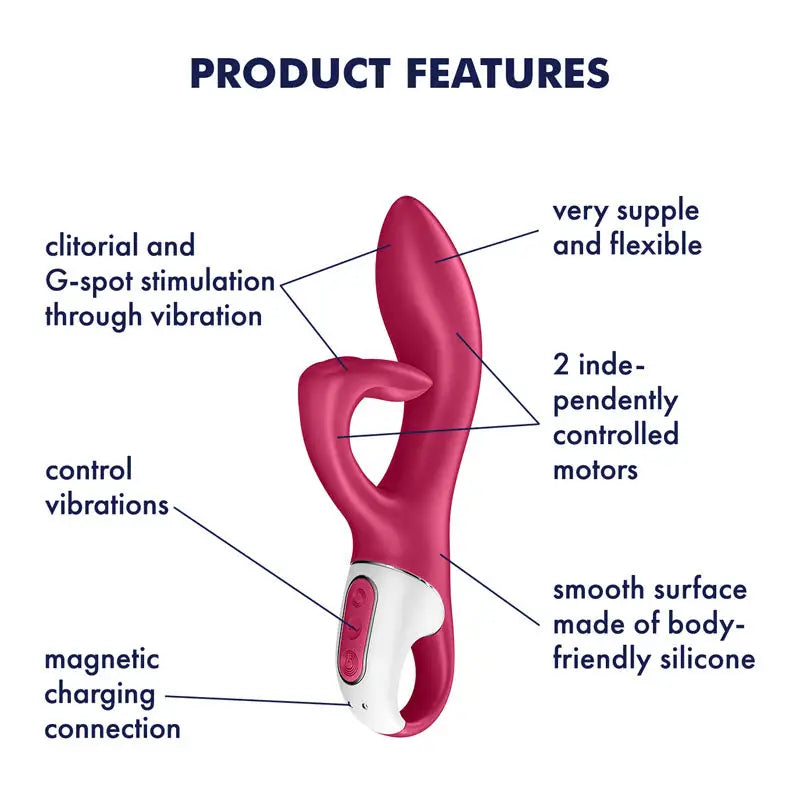 Satisfyer Embrace Me Flexible Rabbit Vibrator - Berry