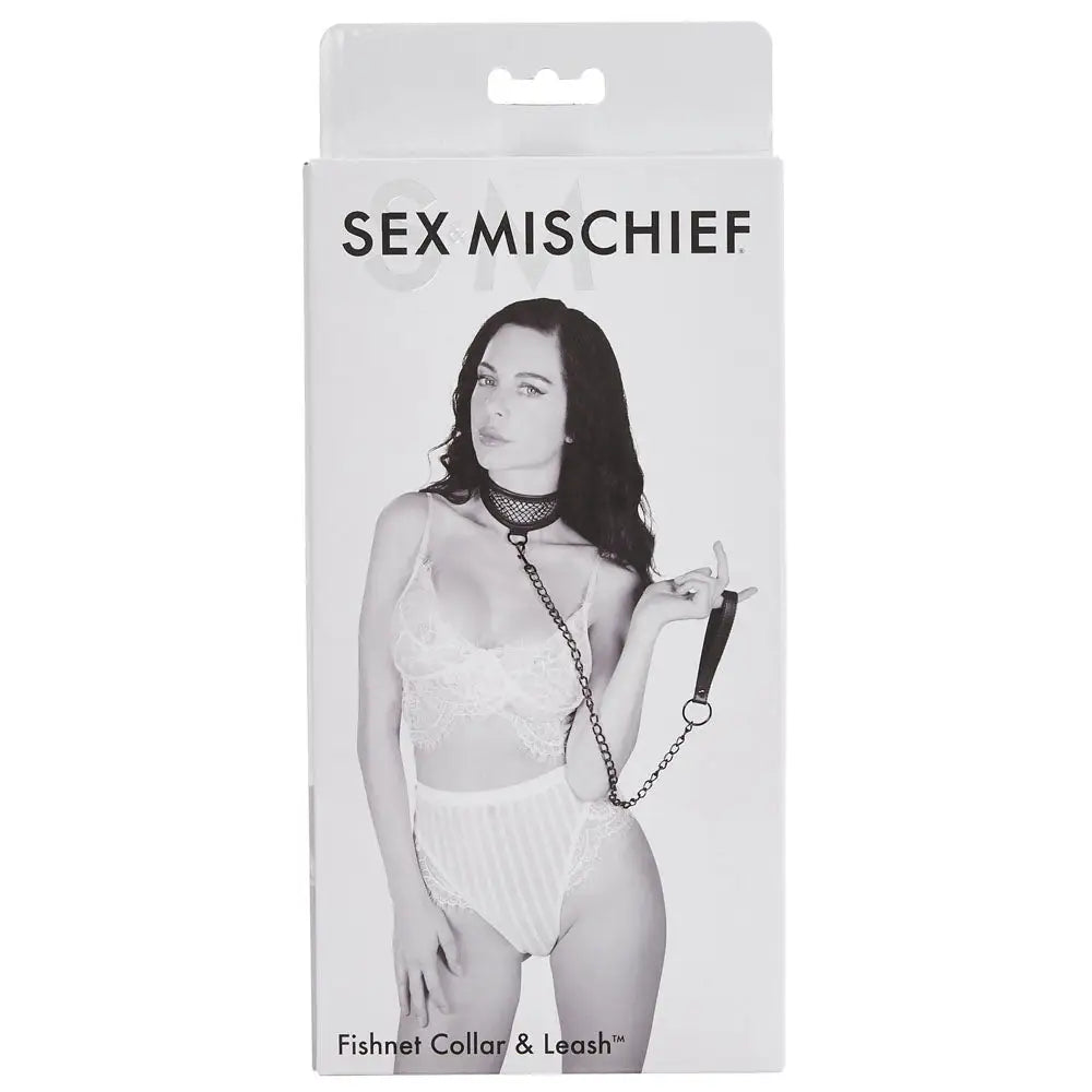 Sex & Mischief Fishnet Collar and Leash - My Temptations Bondage