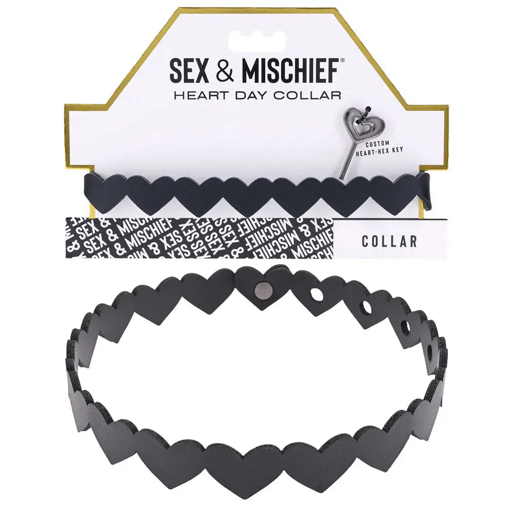 Sex & Mischief Heart Day Collar - My Temptations Bondage