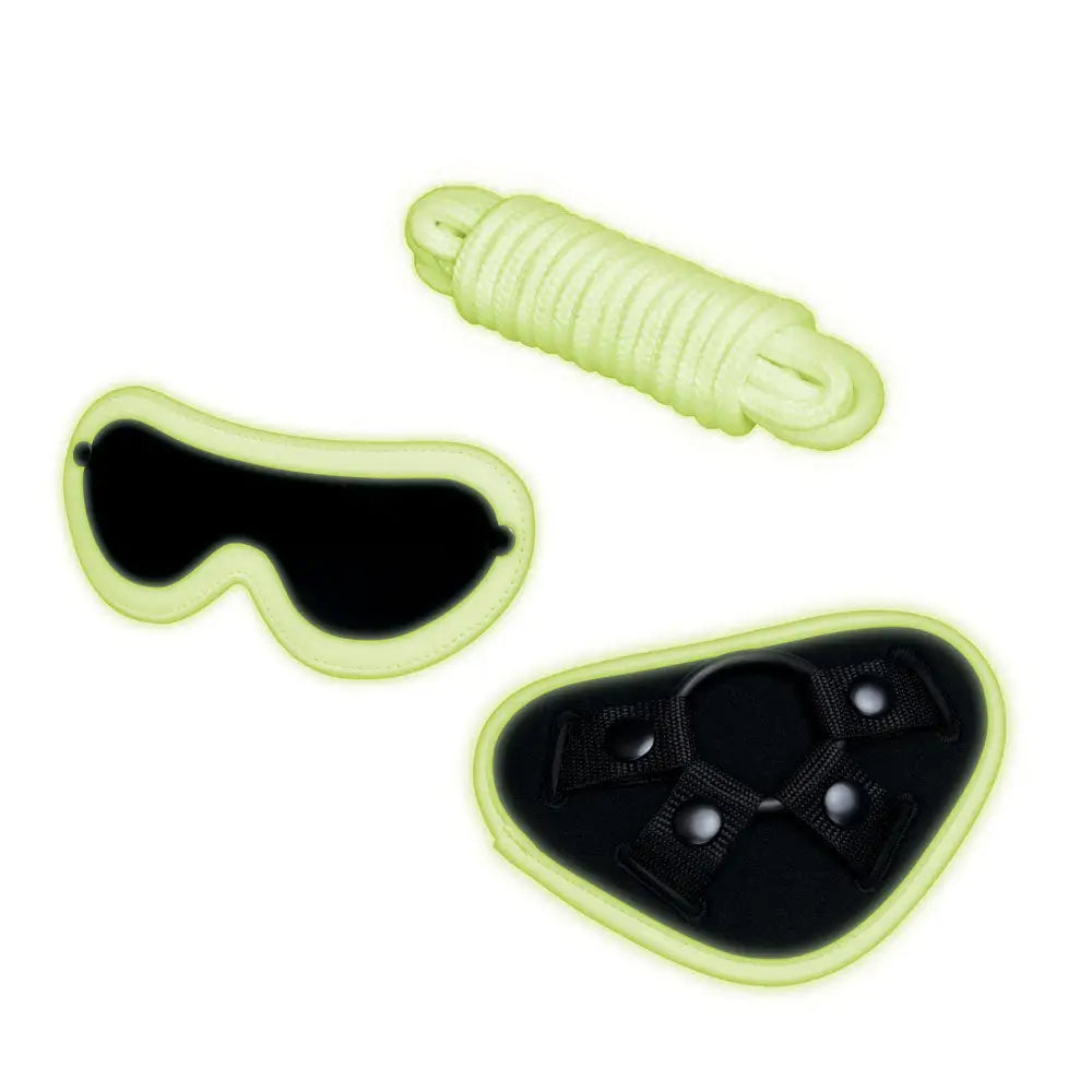 Glow In The Dark 4pc Strap-On Set - My Temptations Sex Toys