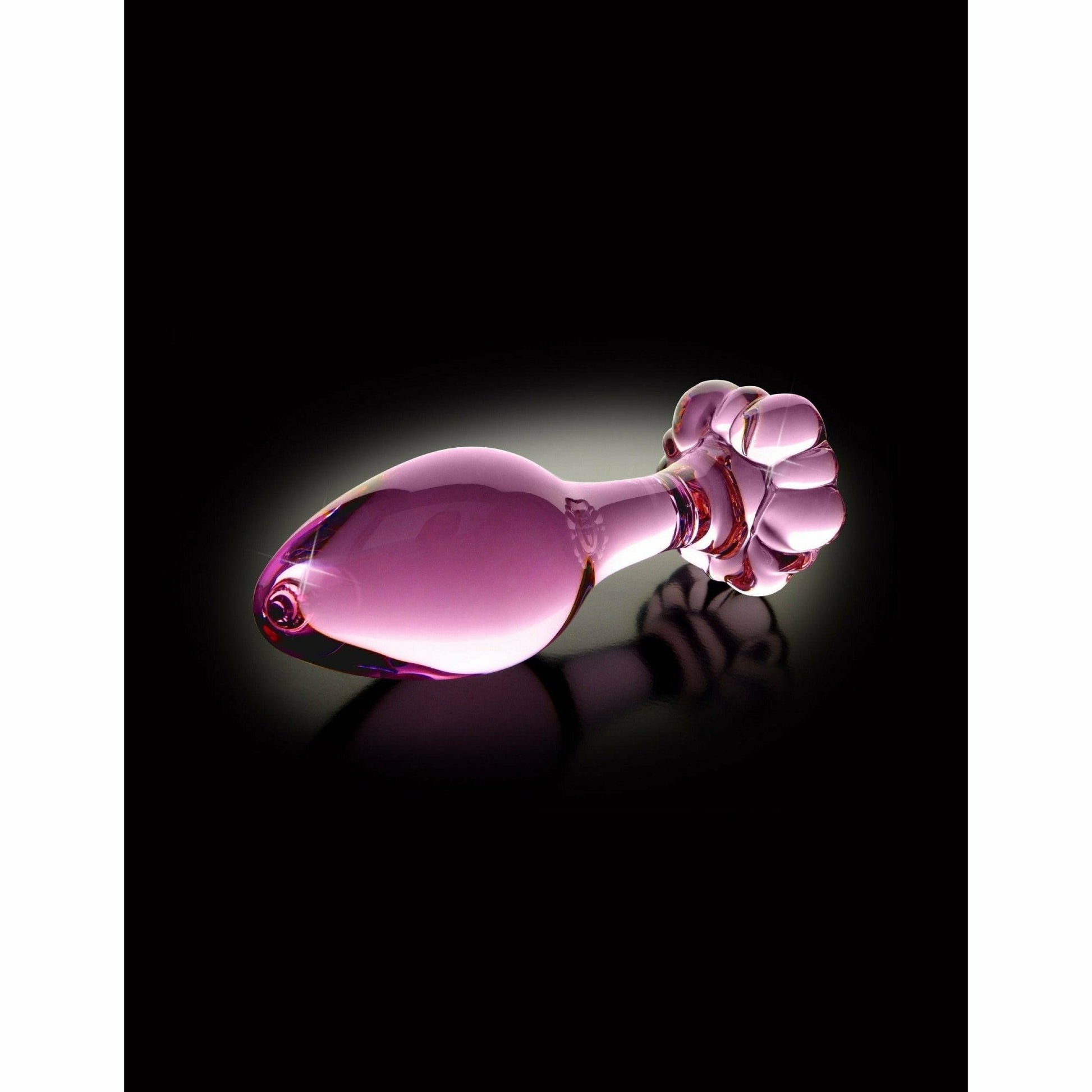 Pink Flower Glass Butt Plug - My Temptations Sex Toys