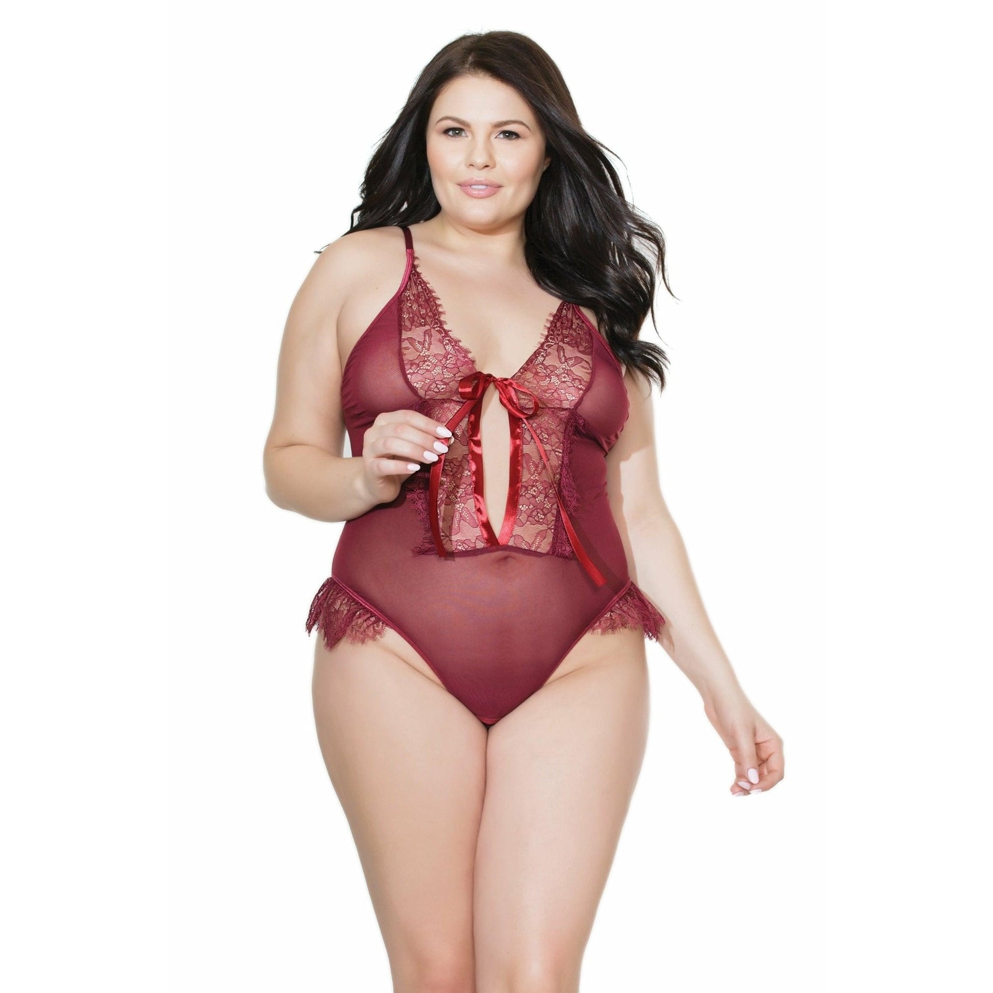 Plus Size Crotchless Teddy By Coquette