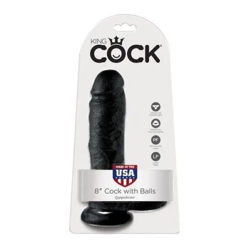 8in Black Cock With Balls 8in Black Cock With Balls - Australian Online Sex Shop
