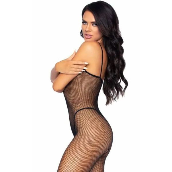 Fishnet Spaghetti Strap Bodystocking By Leg Avenue - Black Fishnet Spaghetti Strap Bodystocking By Leg Avenue - Black