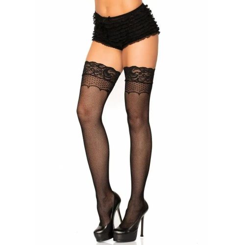 Lace Top Seamed Hold Ups - Leg Avenue Lace Top Seamed Hold Ups - Leg Avenue