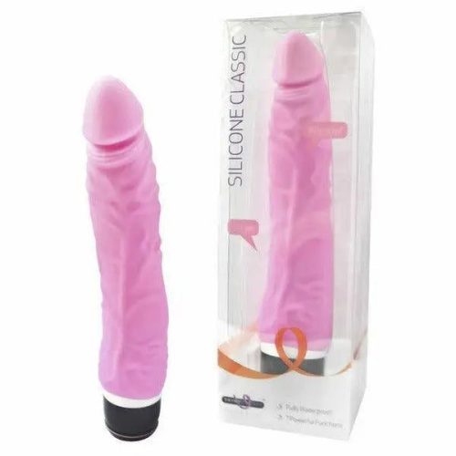 Pink Vibrator - Silicone Classic Thin Veined Thin Veined Pink Vibrator- Online Sex Shop