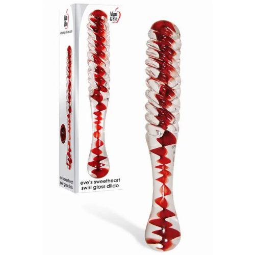Adam & Eve Sweetheart Swirl Glass Dildo Adam & Eve Sweetheart Swirl Glass Dildo