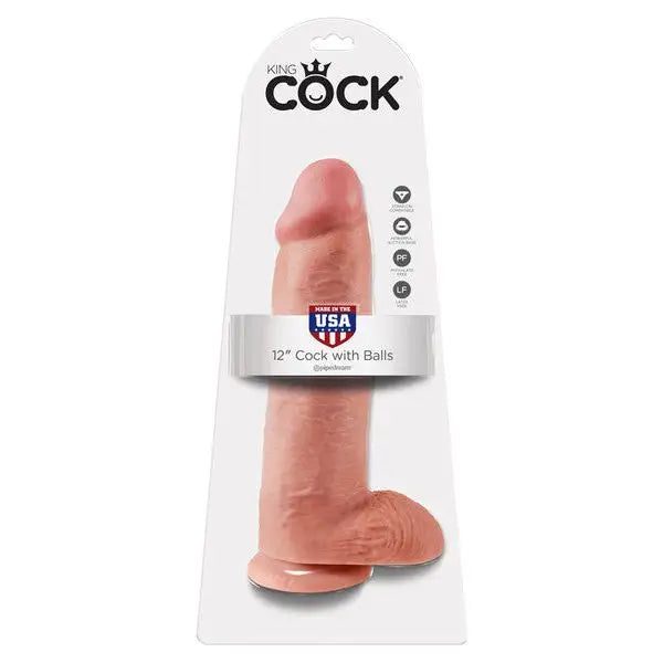 King Cock 12Inch Realistic Dong with Balls