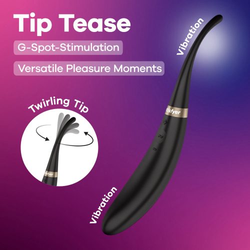 Vibrator with Twirling Tip (1) Black Vibrator with Twirling Tip