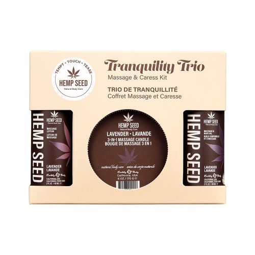 HSMIB2517.jpg Hemp Seed Tranquility Trio - Lavender - Lavender Scented Massage & Caress Kit - 3 Piece Kit