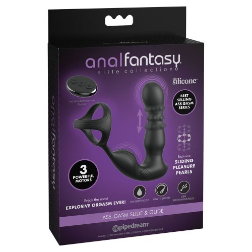PD4795-23.jpg Anal Fantasy Elite Ass-Gasm Slide & Glide - USB Rechargeable Prostate Massage with Cock Ring